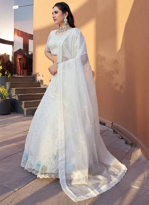 White ZARKAN & Sequence Mousam Lehenga 3