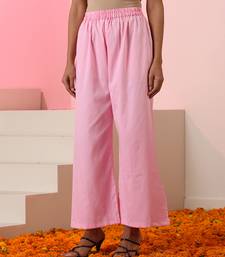 Pink plain cotton kurta set
