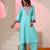 Blue embroidered cotton kurta set