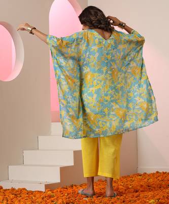 Multicolour printed crepe kaftan 3