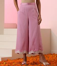 Lavender embroidered cotton kurta set