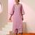 Lavender embroidered cotton kurta set