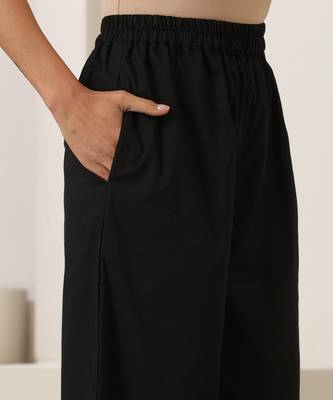 Black plain cotton co ord set 3
