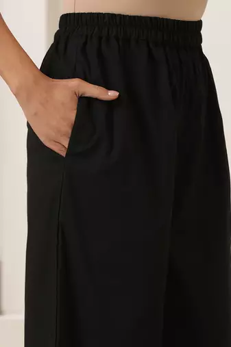 Black plain cotton co ord set