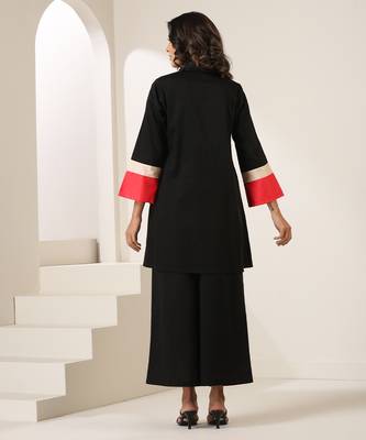 Black plain cotton co ord set 4
