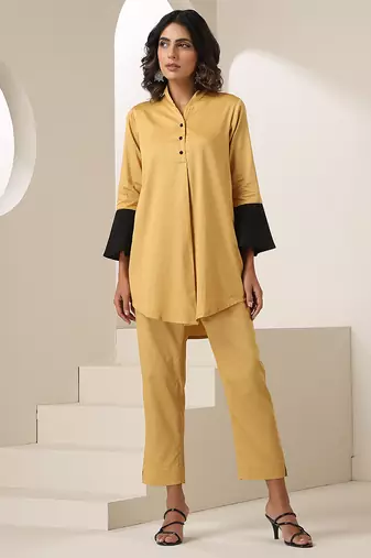 Brown plain cotton co ord set