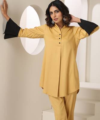Brown plain cotton co ord set 3