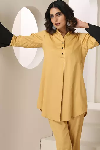 Brown plain cotton co ord set