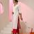 White embroidered chanderi kurta set