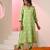 Green embroidered cotton kurta set