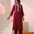 Maroon embroidered silk kurta set
