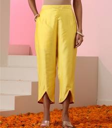 Yellow embroidered chanderi kurta set