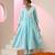 Blue plain cotton anarkali