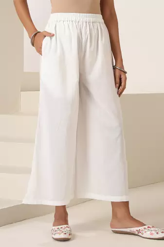 White plain muslin kurta set