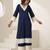 Blue plain muslin kurta set