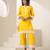 Yellow plain cotton kurta set