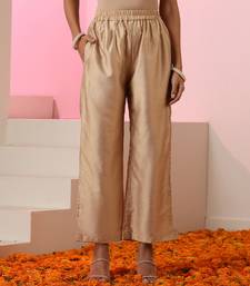 Brown plain chanderi kurta set