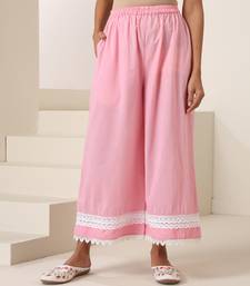 Pink plain cotton kurta set