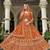 Rust Orange Heavy Can-Can Flair & Diamond Work Lehenga Choli With Dupatta