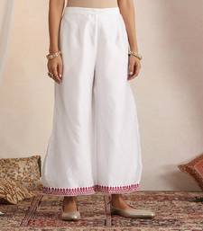 White embroidered chanderi kurta set