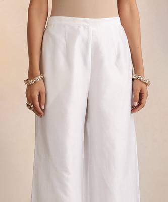 White embroidered chanderi kurta set 3
