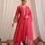 Magenta embroidered chanderi kurta set