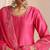 Pink embroidered chanderi kurta set