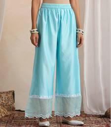 Blue embroidered chanderi kurta set