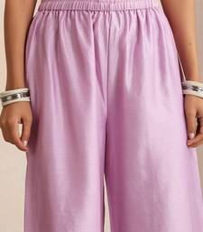 Lavender embroidered chanderi kurta set