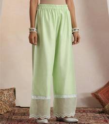 Green embroidered chanderi kurta set