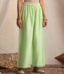 Green embroidered chanderi kurta set