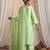 Green embroidered chanderi kurta set