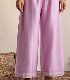 Lavender embroidered chanderi kurta set
