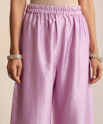 Lavender embroidered chanderi kurta set 3