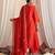 Red embroidered chanderi kurta set