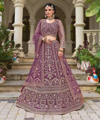 lavende heavy can-can flair & diamond work lehenga choli with dupatta 1