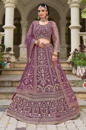 lavende heavy can-can flair & diamond work lehenga choli with dupatta