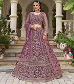 lavende heavy can-can flair & diamond work lehenga choli with dupatta