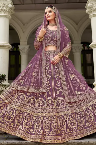 lavende heavy can-can flair & diamond work lehenga choli with dupatta