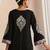 Black embroidered cotton kaftan