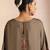 Olive embroidered cotton kaftan