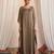 Olive embroidered cotton kaftan