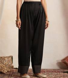 Black embroidered silk kurta set