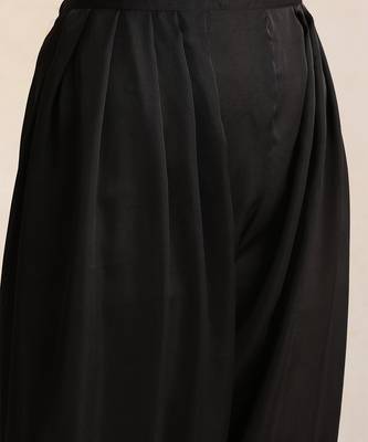 Black embroidered silk kurta set 3
