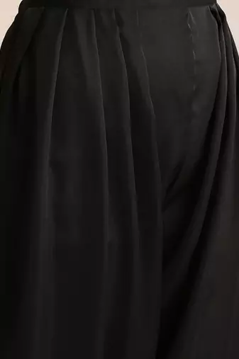 Black embroidered silk kurta set