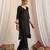 Black embroidered silk kurta set