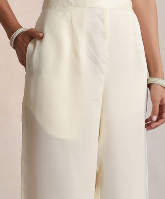 White embroidered silk kurta set 2