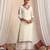 White embroidered silk kurta set