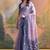 Lavender soft muga cotton jamdani saree with all over self weaving & contrast jal pallu with blouse
