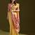 Light yellow soft muga cotton saree with resham weaving pichwai pallu & zari border | contrast blouse